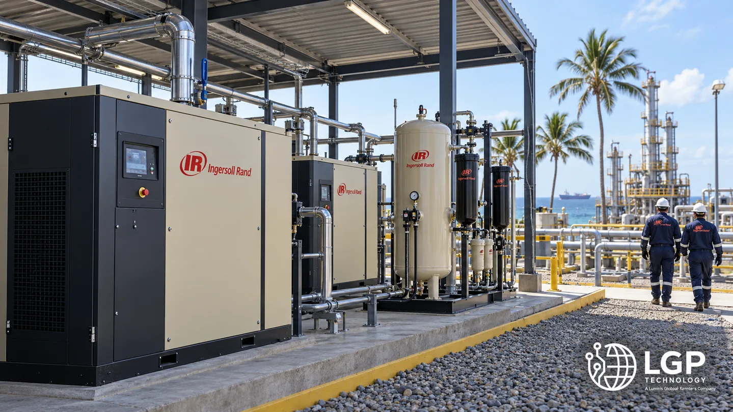 Paquete compresor Ingersoll Rand en una planta de proceso